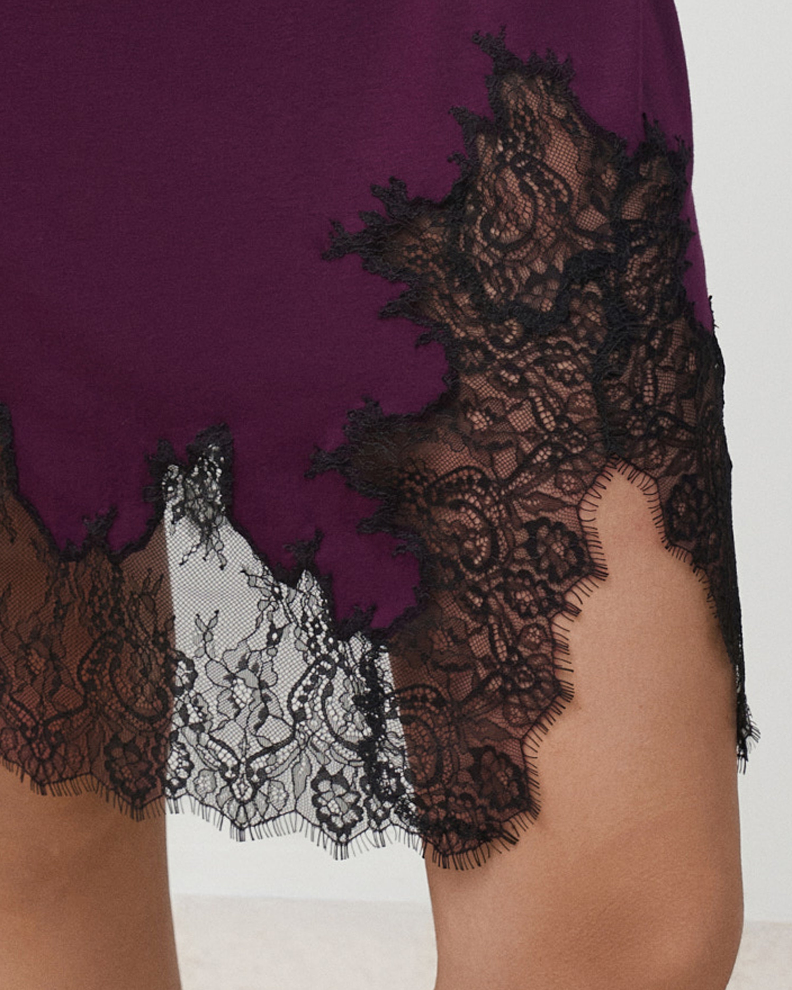 Bamboo Nightgown 3/4 sleeve 03339 aubergine