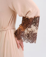 Bamboo long sleeve Robe 03348 almond milk