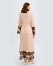 Bamboo long sleeve Robe 03348 almond milk