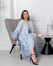 Bamboo long sleeve Robe 03348 icy blue