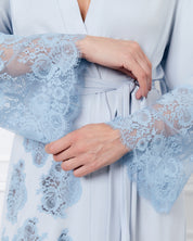 Bamboo long sleeve Robe 03348 icy blue