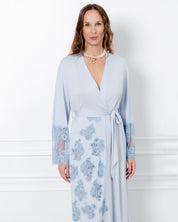 Bamboo long sleeve Robe 03348 icy blue