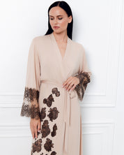 Bamboo long sleeve Robe 03348 almond milk