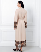 Bamboo long sleeve Robe 03348 almond milk