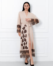 Bamboo long sleeve Robe 03348 almond milk