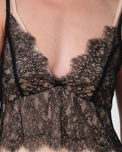 Bamboo Chemise spaghetti strap 03353 beige noir