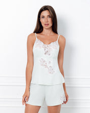 Bamboo cami shorts Set 03360 mint cream