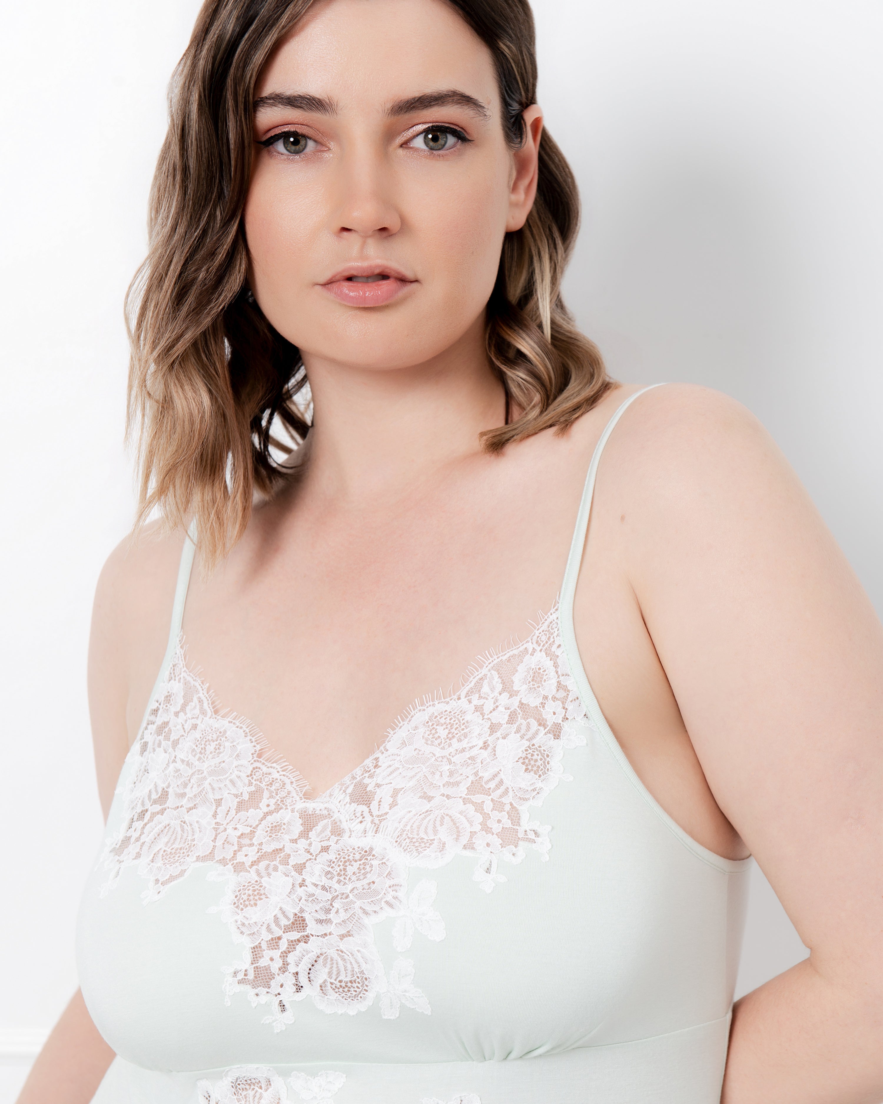 Bamboo Chemise spaghetti strap 03361 mint cream