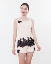 Bamboo cami shorts Set 0379 peach