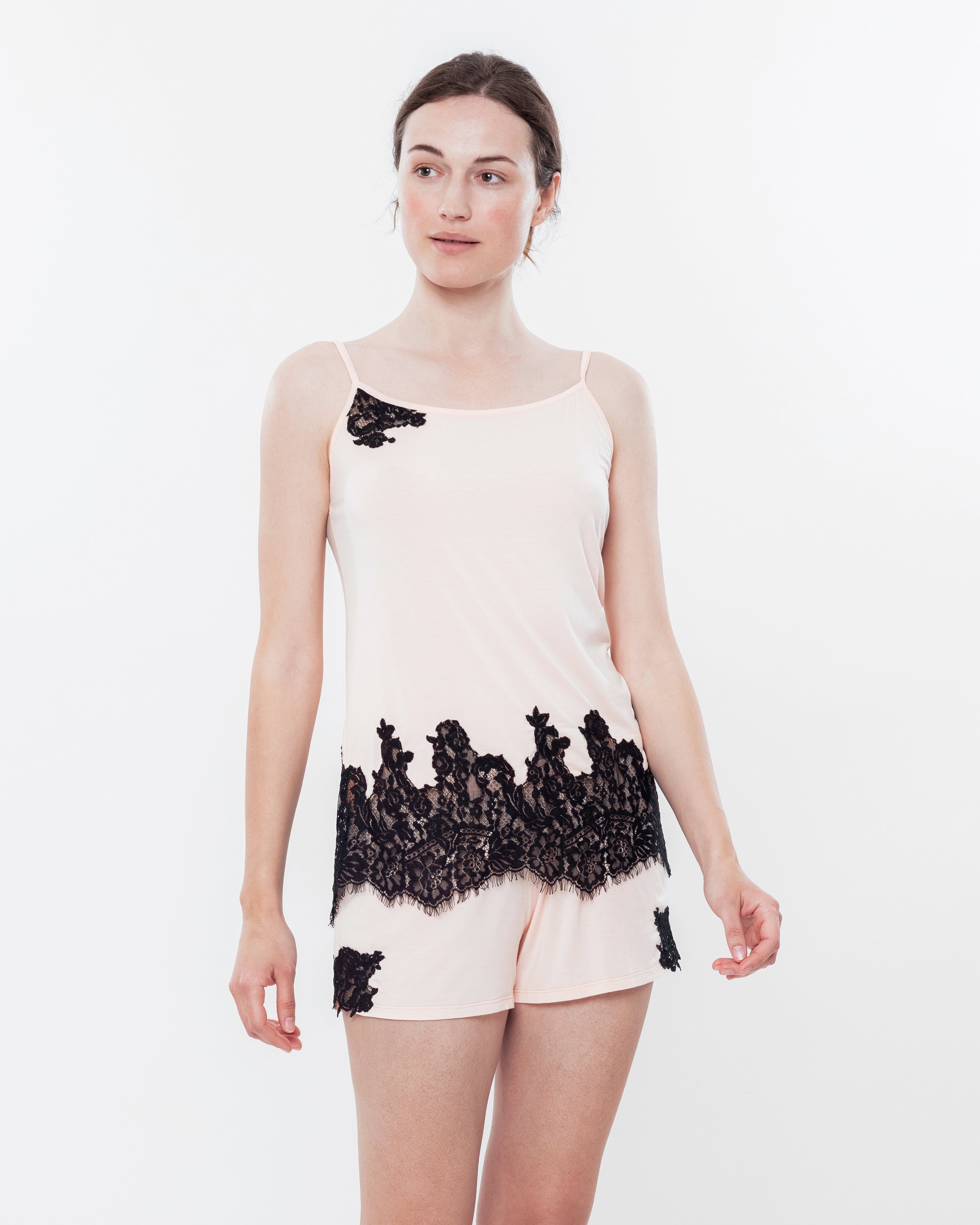 Bamboo cami shorts Set 0379 peach