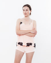Velour cami shorts Set 0381 peach