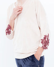 Velour home Set 0386 ecru/marsal