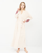 Velour long sleeve Robe 0388 ecru/marsal