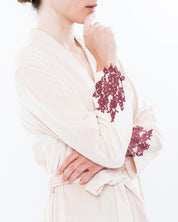 Velour long sleeve Robe 0388 ecru/marsal