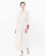 Velour long sleeve Robe 0388 ecru/marsal