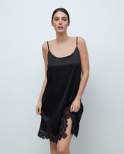 Silk Chemise spaghetti strap 04102SL black