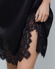 Silk Chemise spaghetti strap 04102SL black