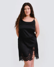 Silk Chemise spaghetti strap 04102SL black