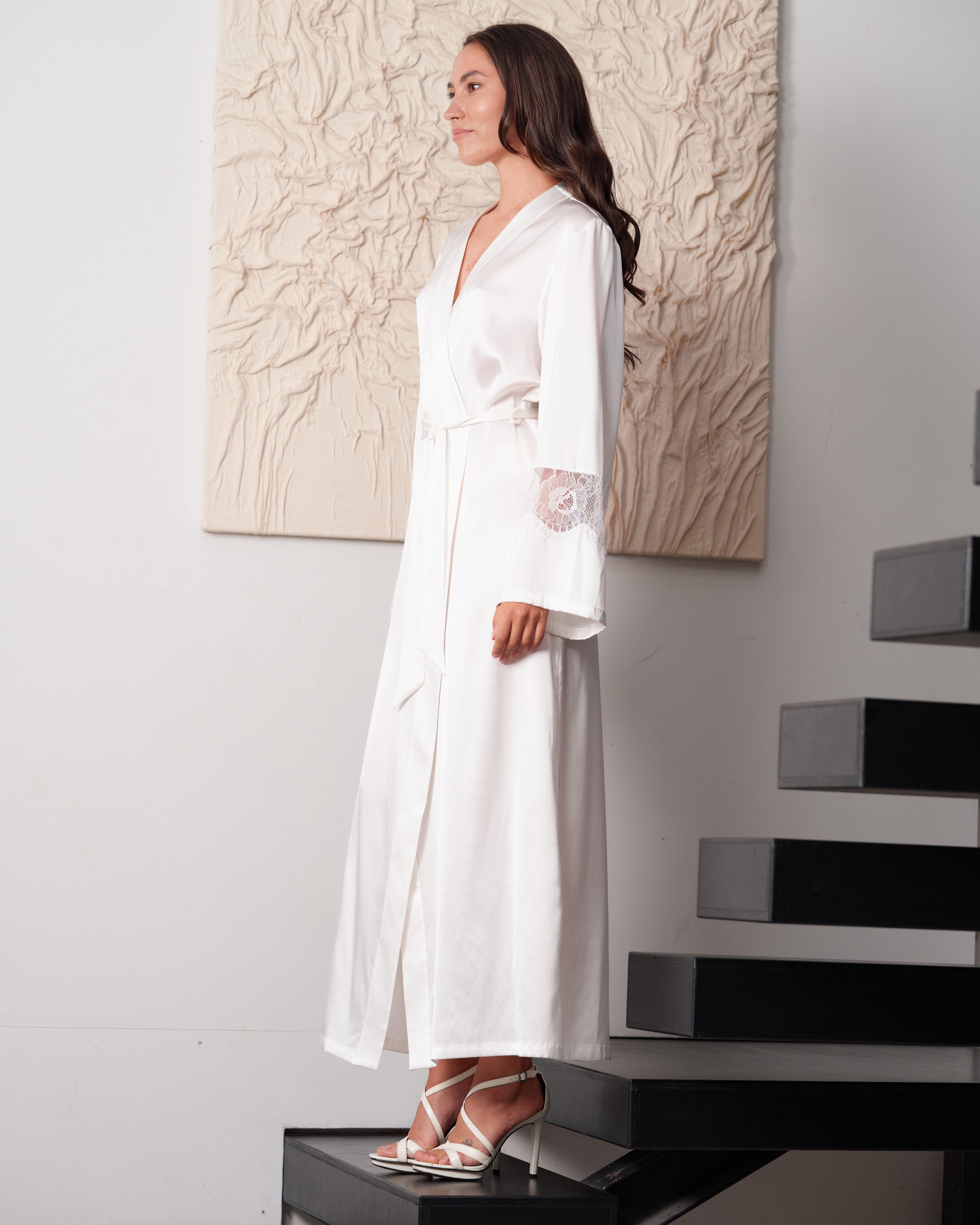 Silk Robe 04107SL ivory