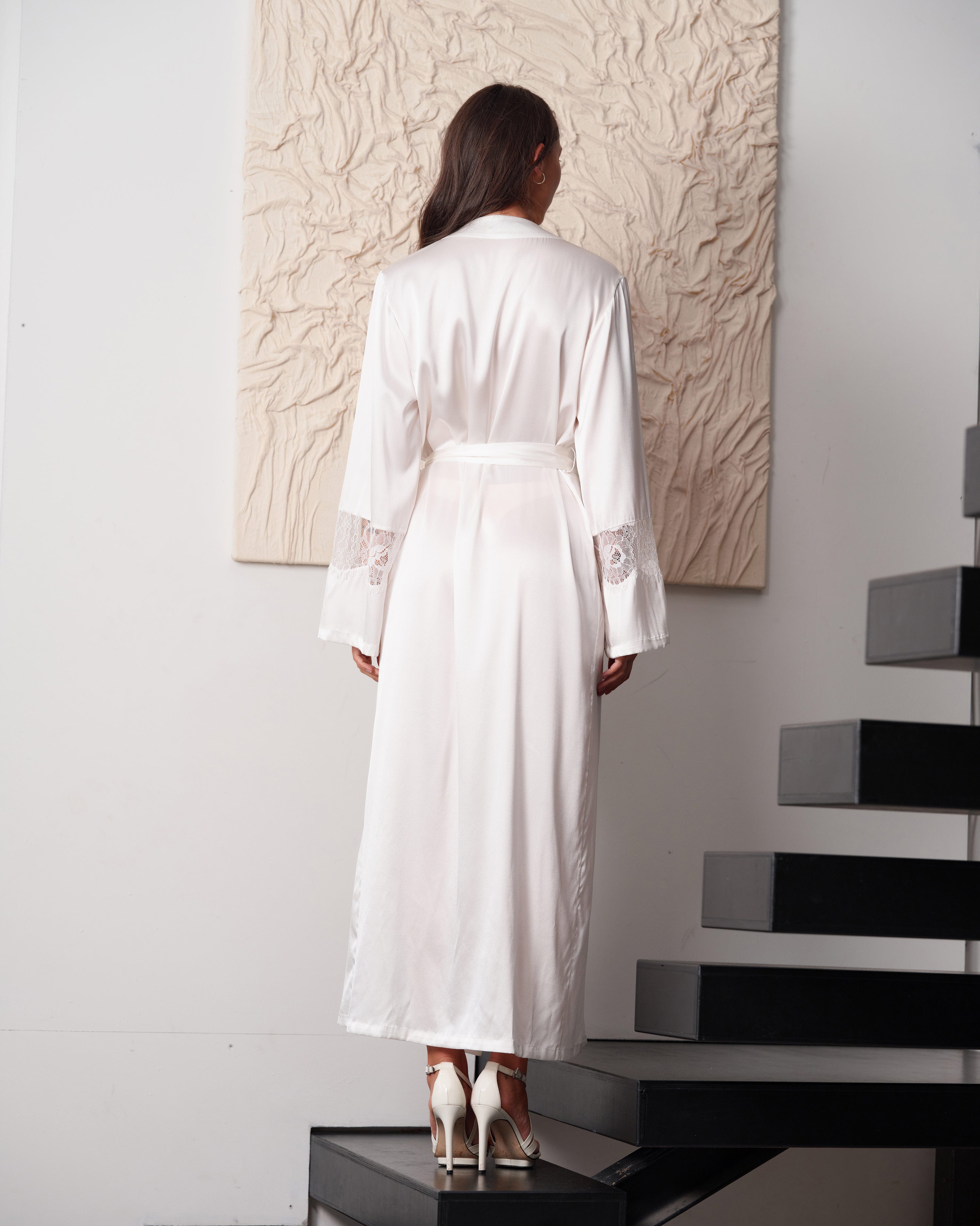 Silk Robe 04107SL ivory