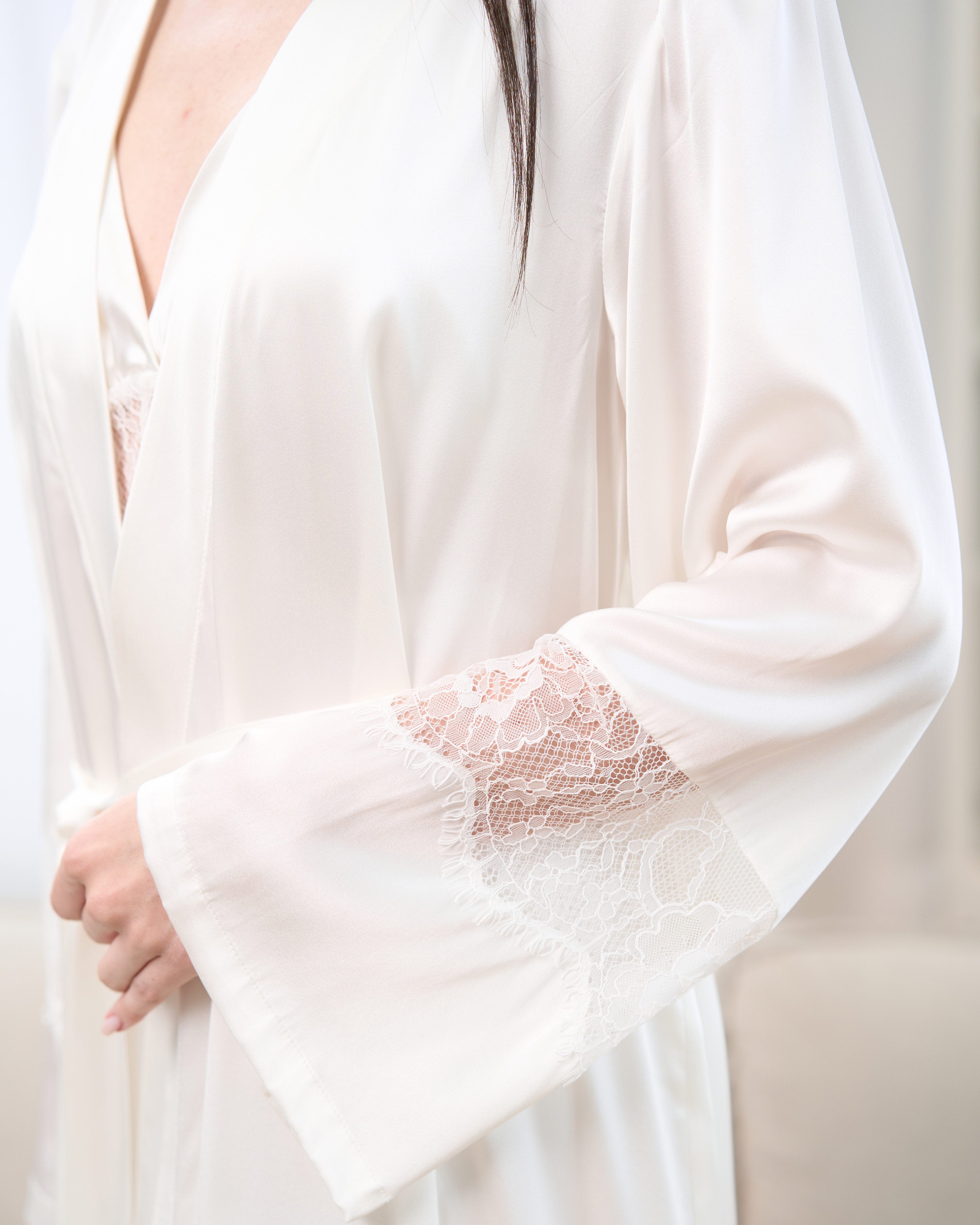 Silk Robe 04107SL ivory