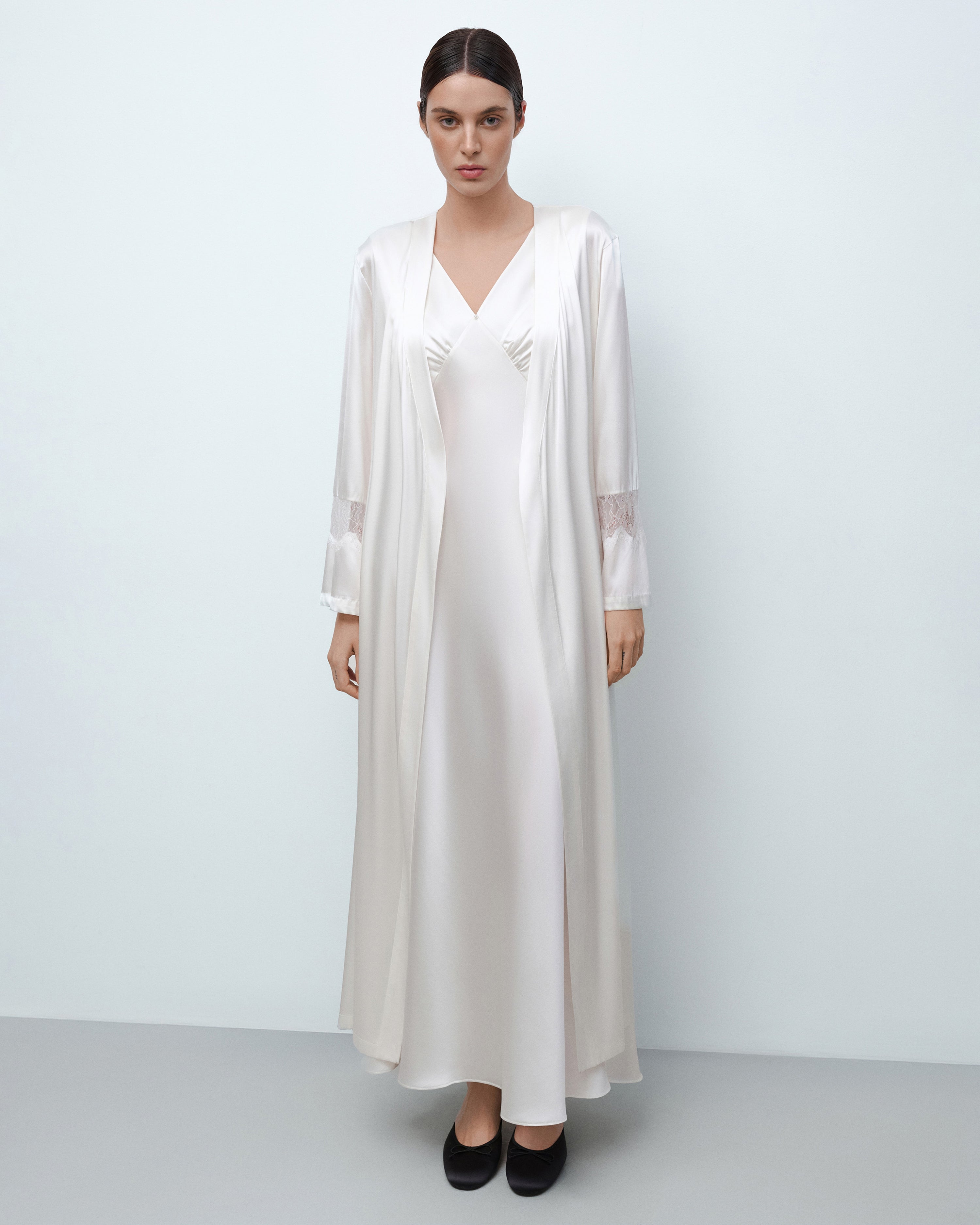 Silk Robe 04107SL ivory
