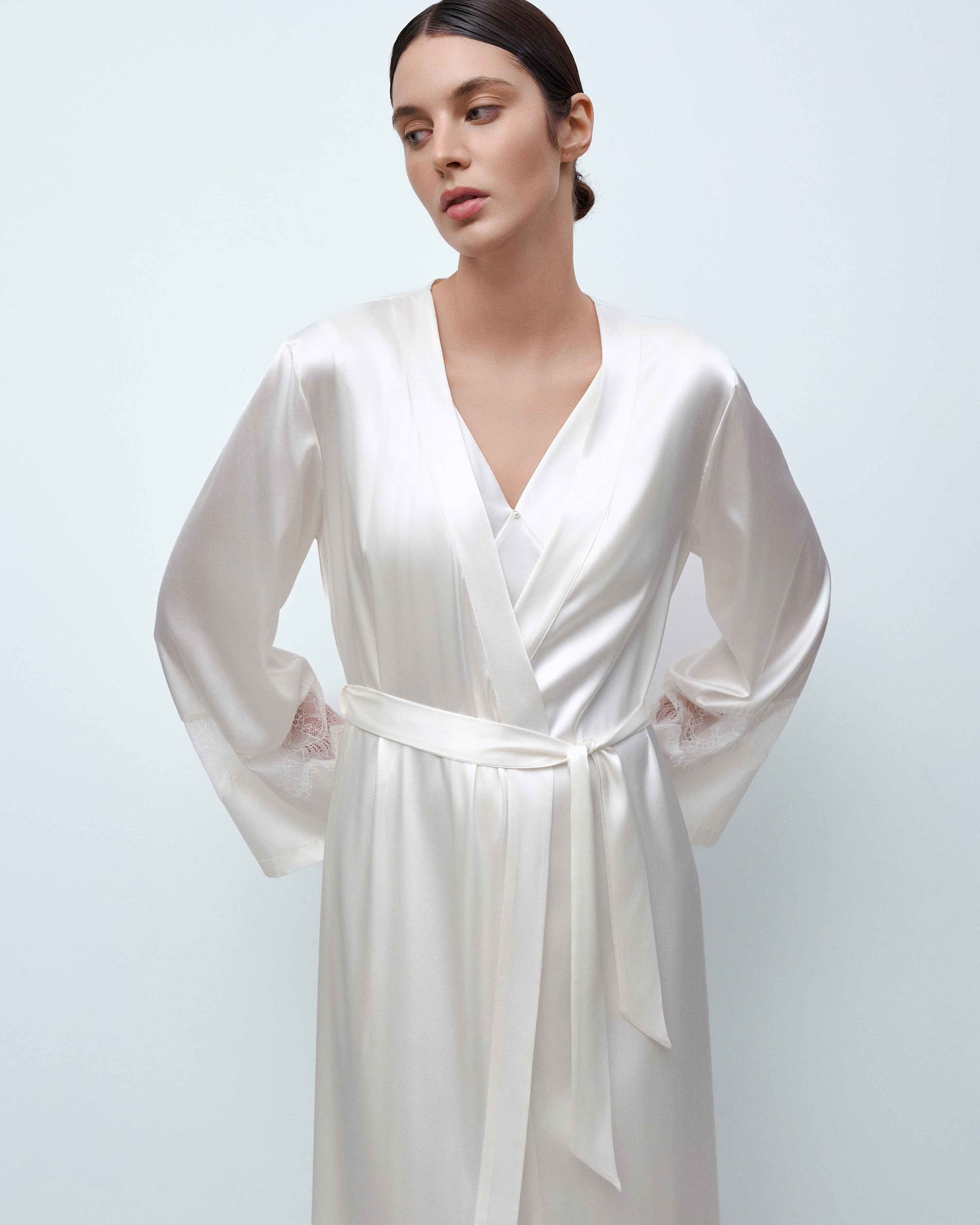 Silk Robe 04107SL ivory