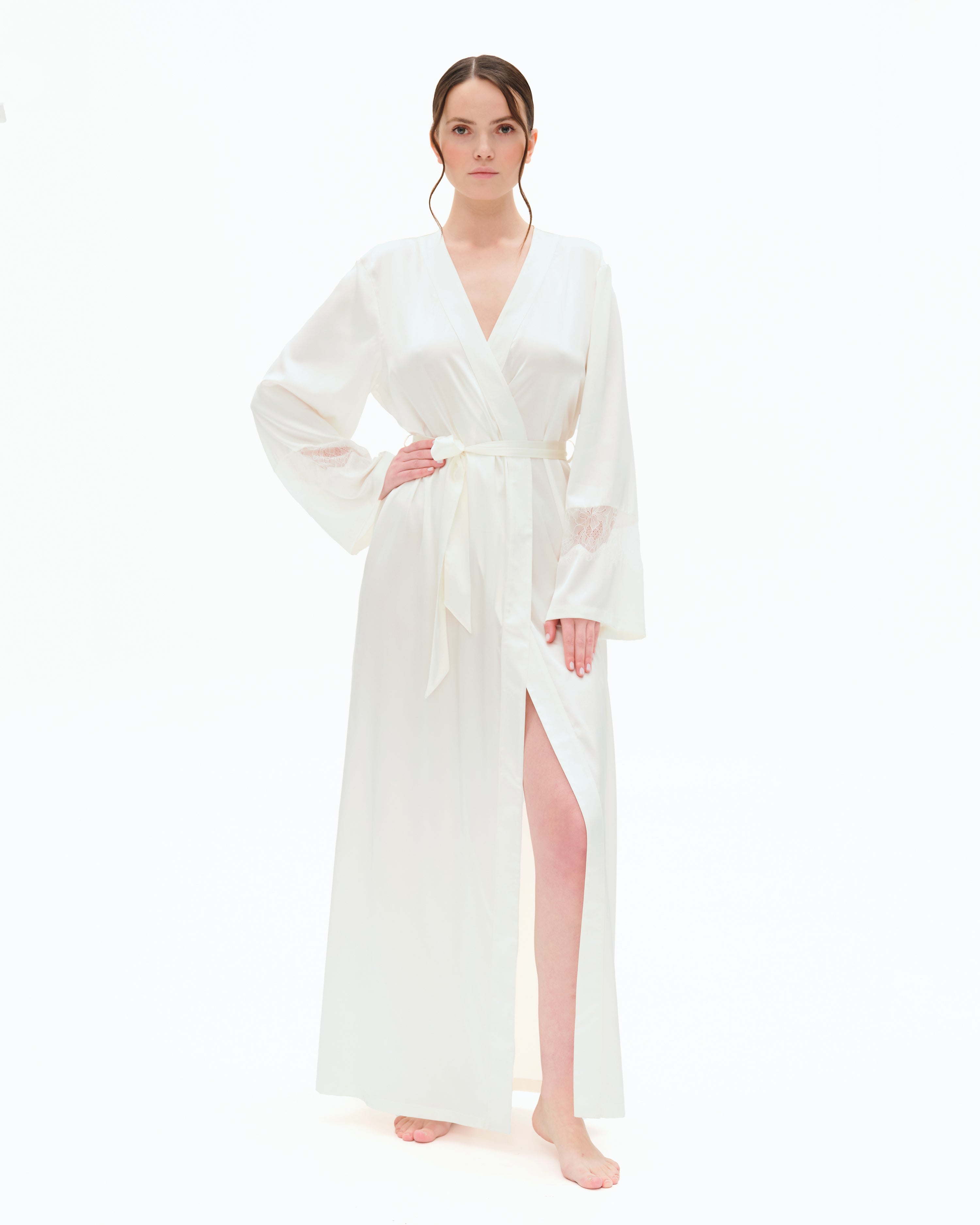 Silk Robe 04107SL ivory