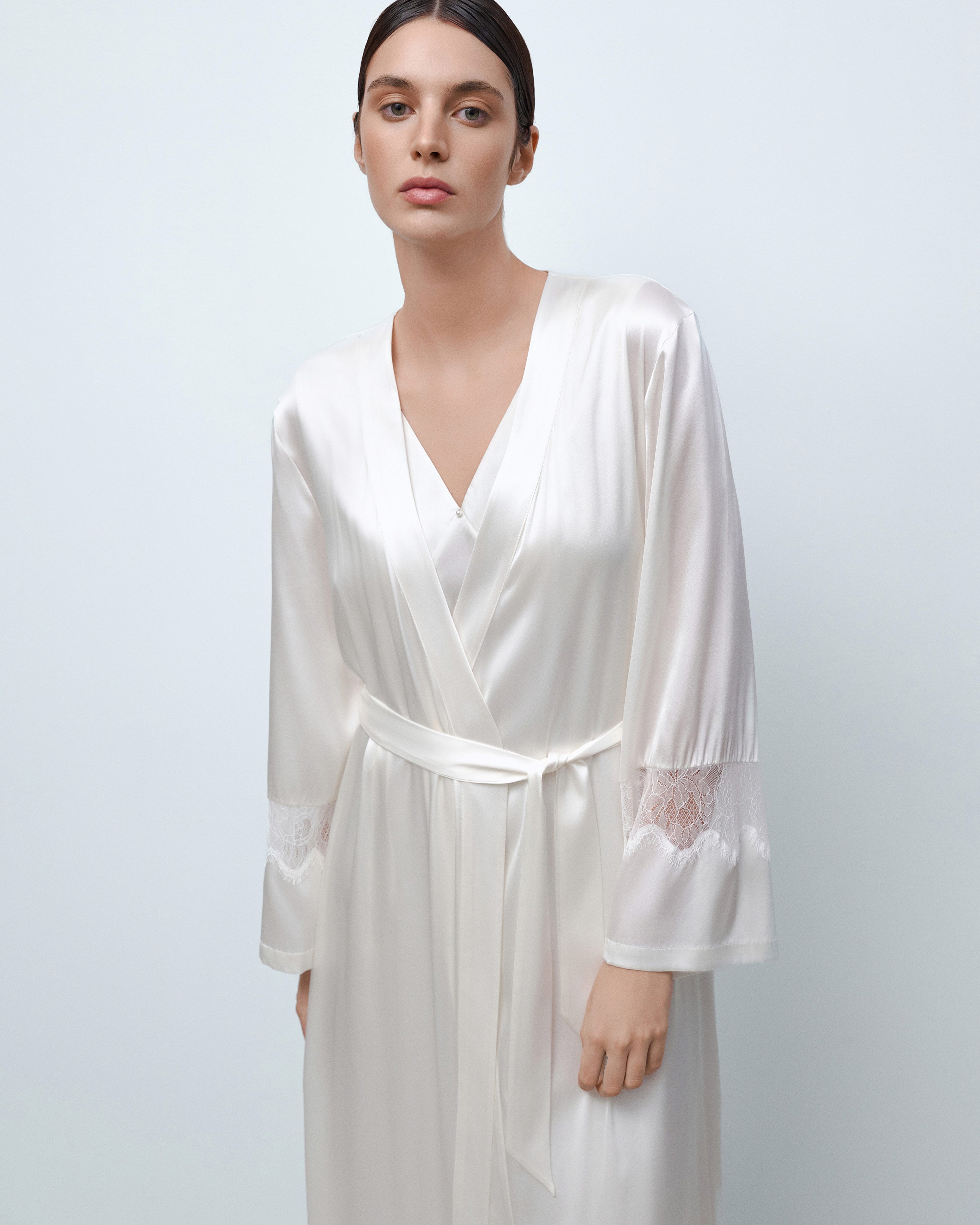 Silk Robe 04107SL ivory