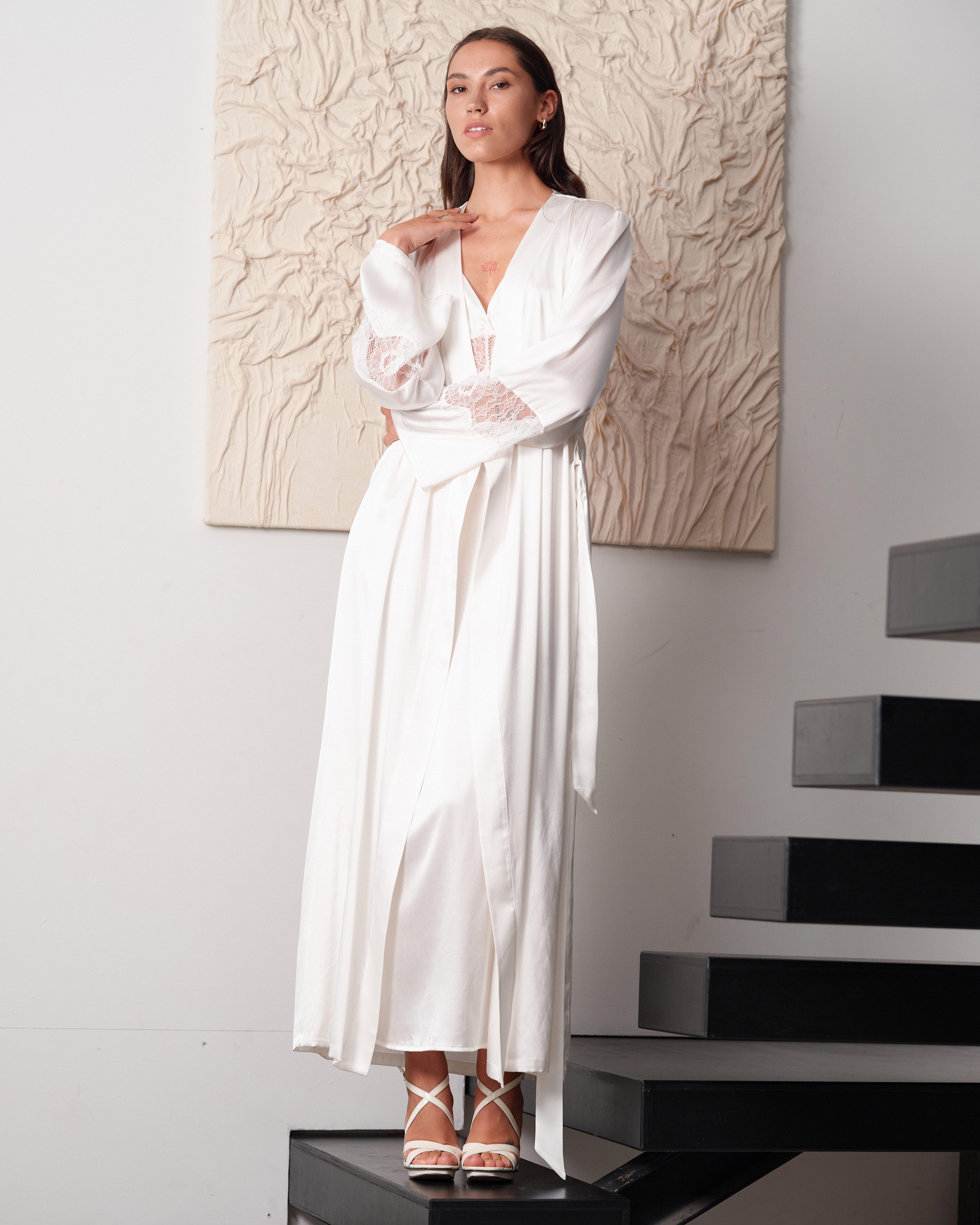 Silk Robe 04107SL ivory