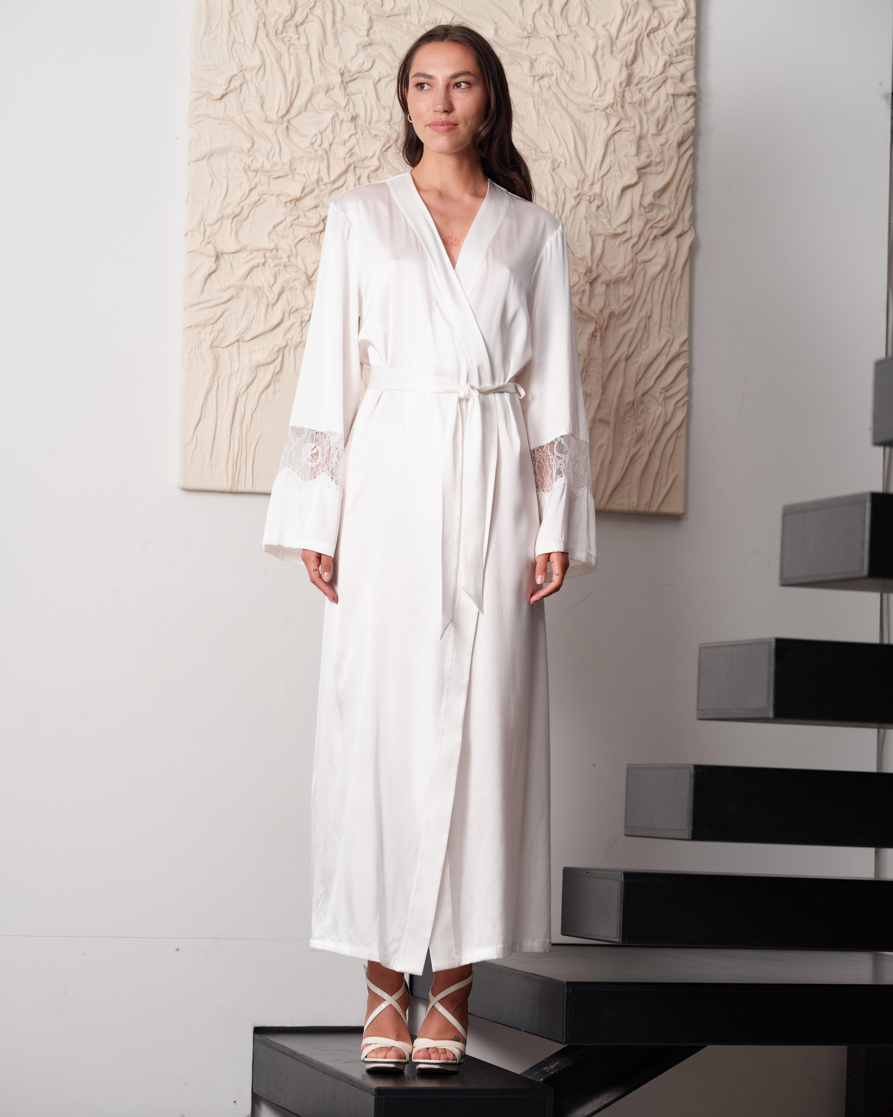 Silk Robe 04107SL ivory