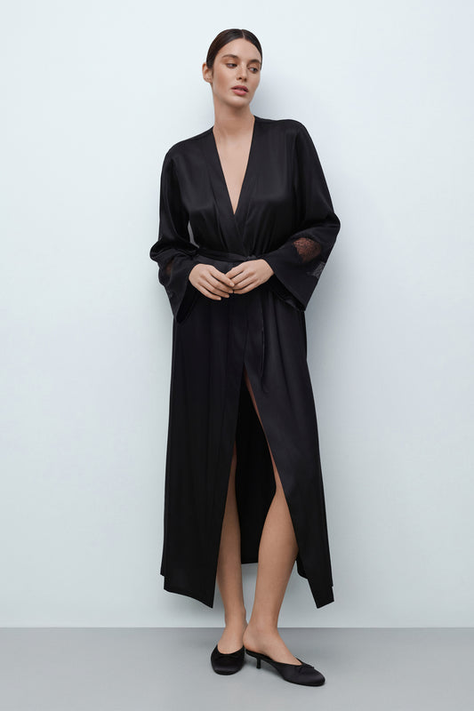 Women's silk robe 04107SL