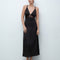 Silk Nightgown with lace detail 04108SL black