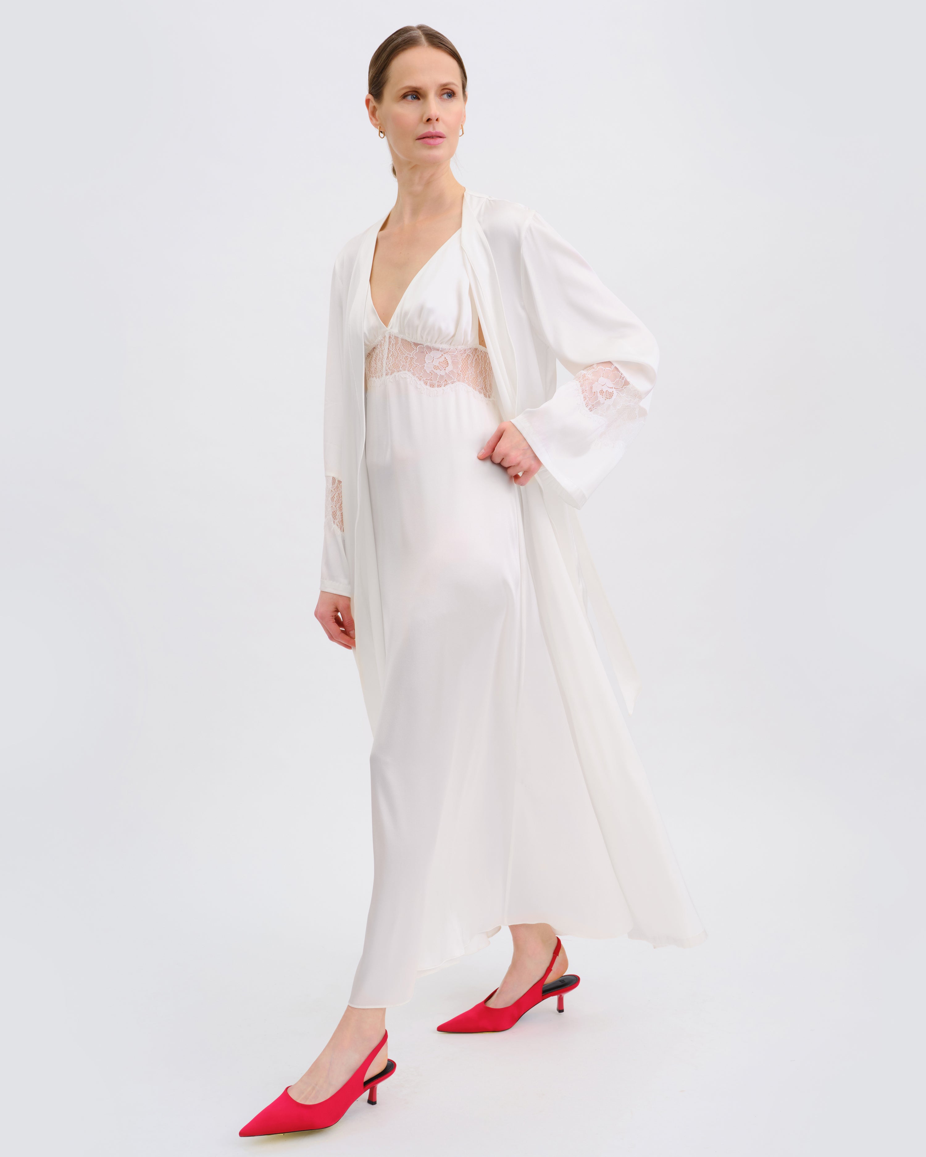 Silk Robe 04107SL ivory