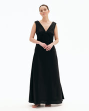 Silk long Nightgown 04109SL black