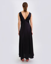 Silk long Nightgown 04109SL black
