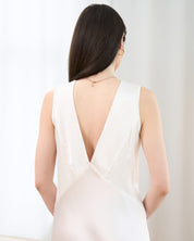 Silk long Nightgown 04109SL ivory