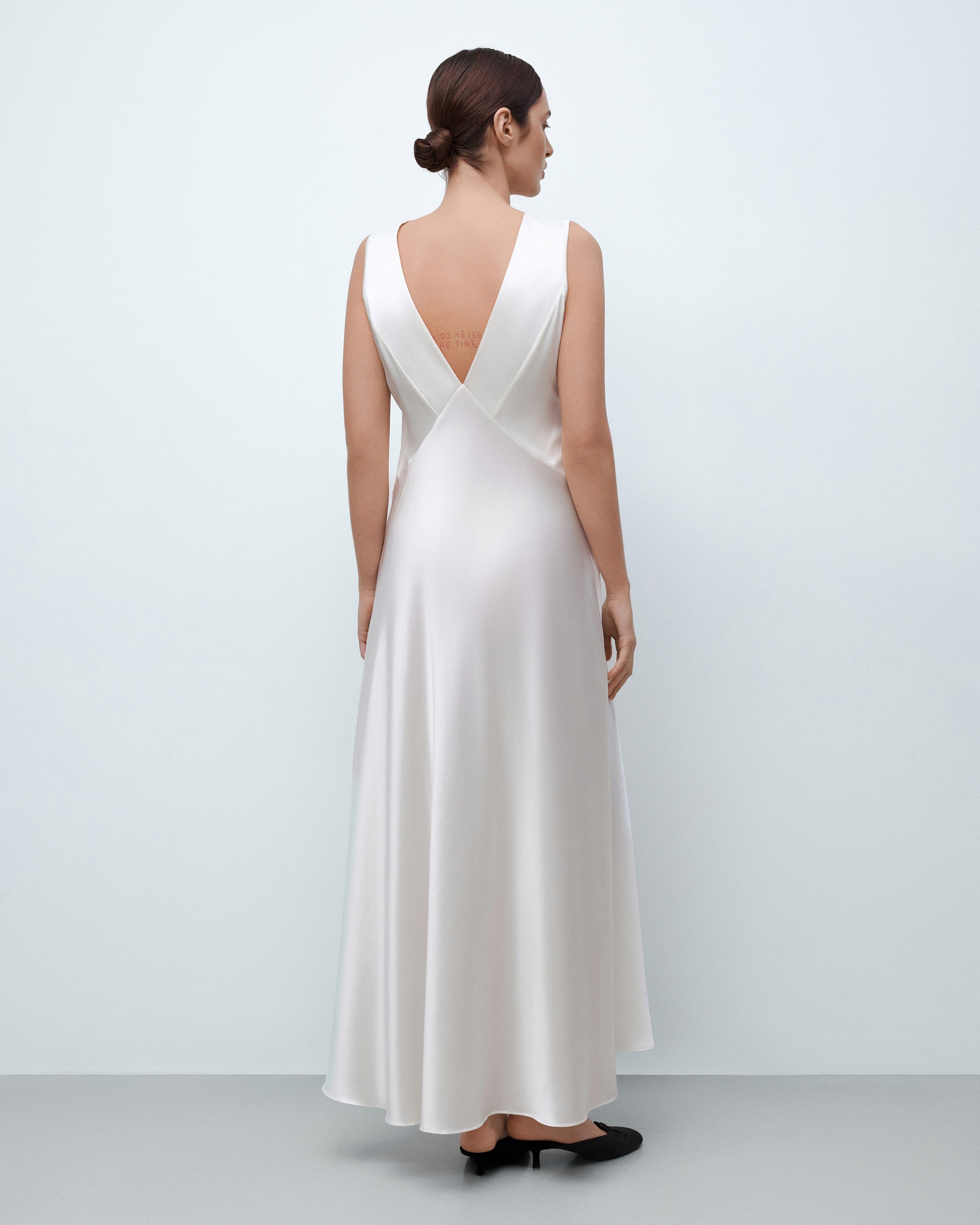 Silk long Nightgown 04109SL ivory