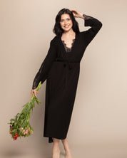 Bamboo long sleeve Robe 10502C black