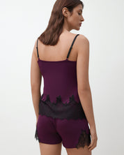 Bamboo cami shorts Set 03337 aubergine