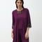 Bamboo 3/4 sleeve Robe 03332 aubergine