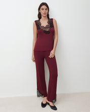 Bamboo tank top Pajama 03334 cherry lacquer
