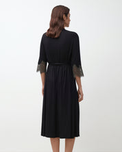 Bamboo 3/4 sleeve Robe 03345 black