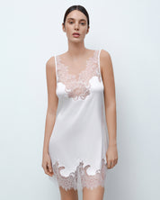 Satin Chemise spaghetti strap S03422 white