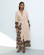 Bamboo long sleeve Robe 03348 almond milk