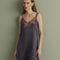 Satin Chemise spaghetti strap S03407 grey