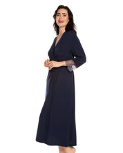 Bamboo 3/4 sleeve Robe 03158 blue