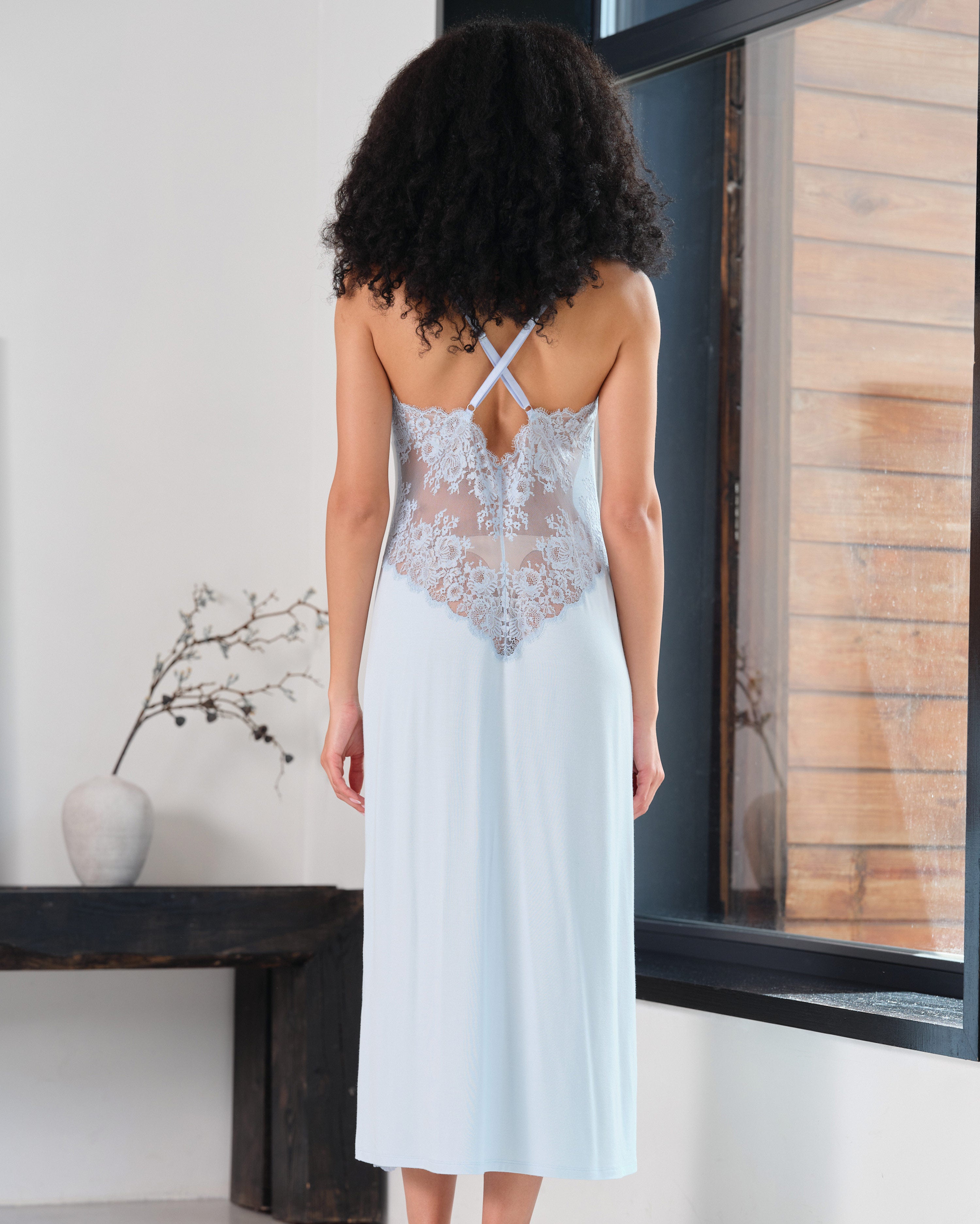 Bamboo Nightgown 03347 icy blue