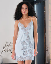 Bamboo Chemise spaghetti strap 03346 icy blue
