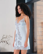 Bamboo Chemise spaghetti strap 03346 icy blue